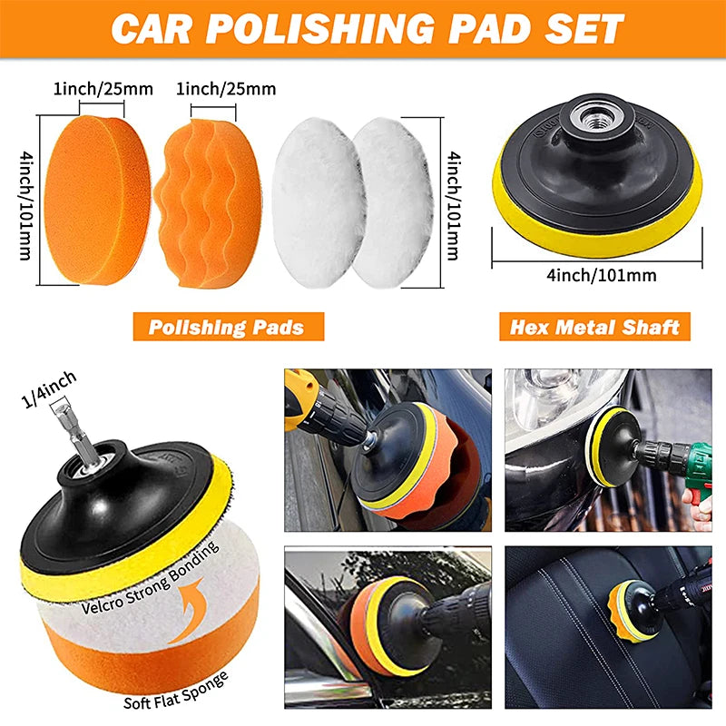 Car Detailing Brush Kit for Wheels and Interior Cleaning