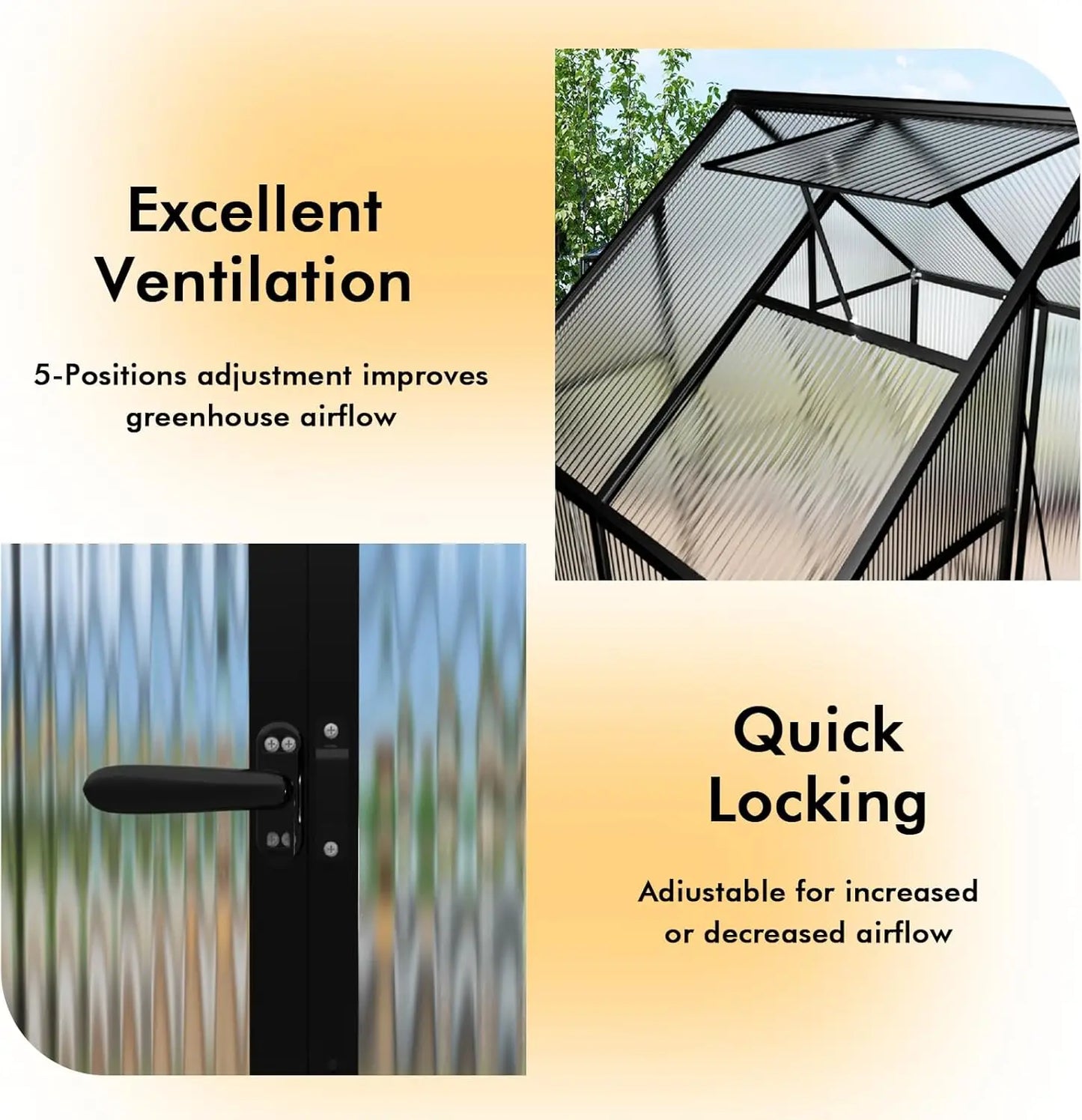 XMSJ Aluminum Walk In Outdoor Greenhouse Kit For Garden