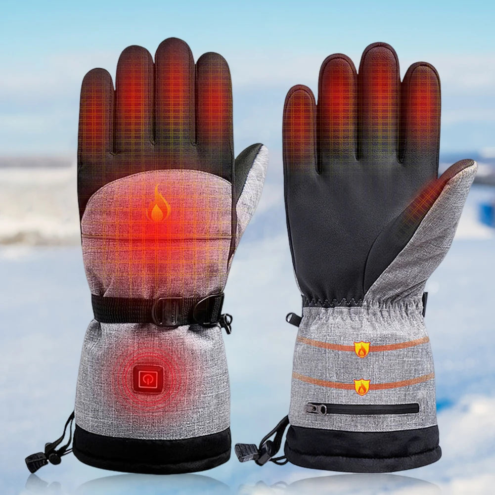 HOSPORTCN Winter Electric Heated Gloves USB Charging Waterproof