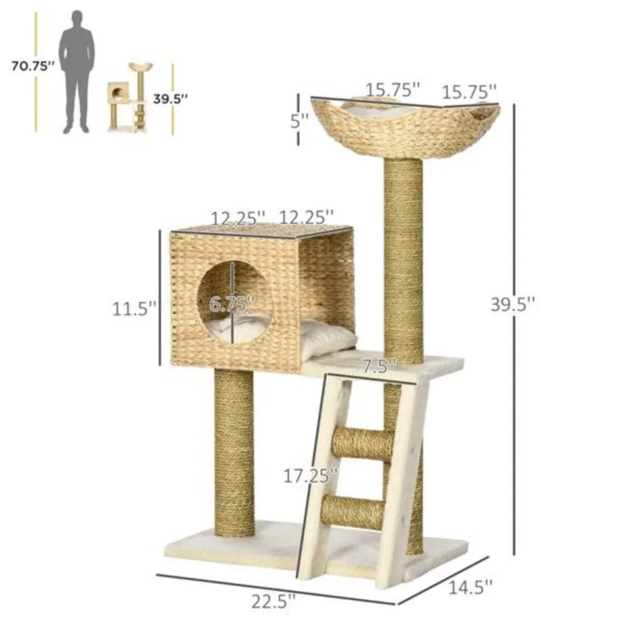 Luxury Cat Tree with Interactive Toys for Playful Kittens