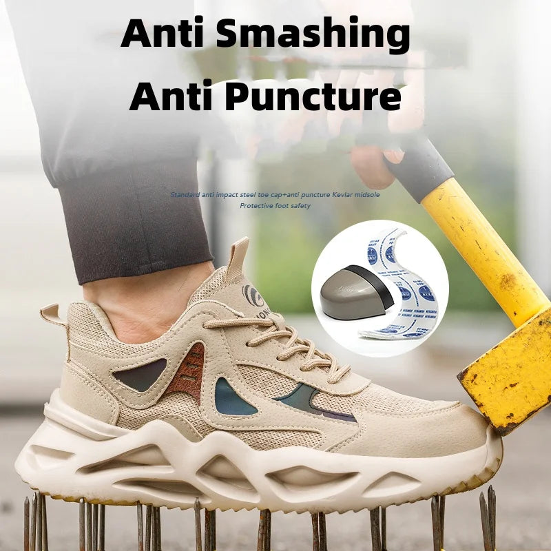 Lightweight Safety Shoes for Men and Women Steel Toe Cap Work Boots Breathable Sneakers Tactical Boots