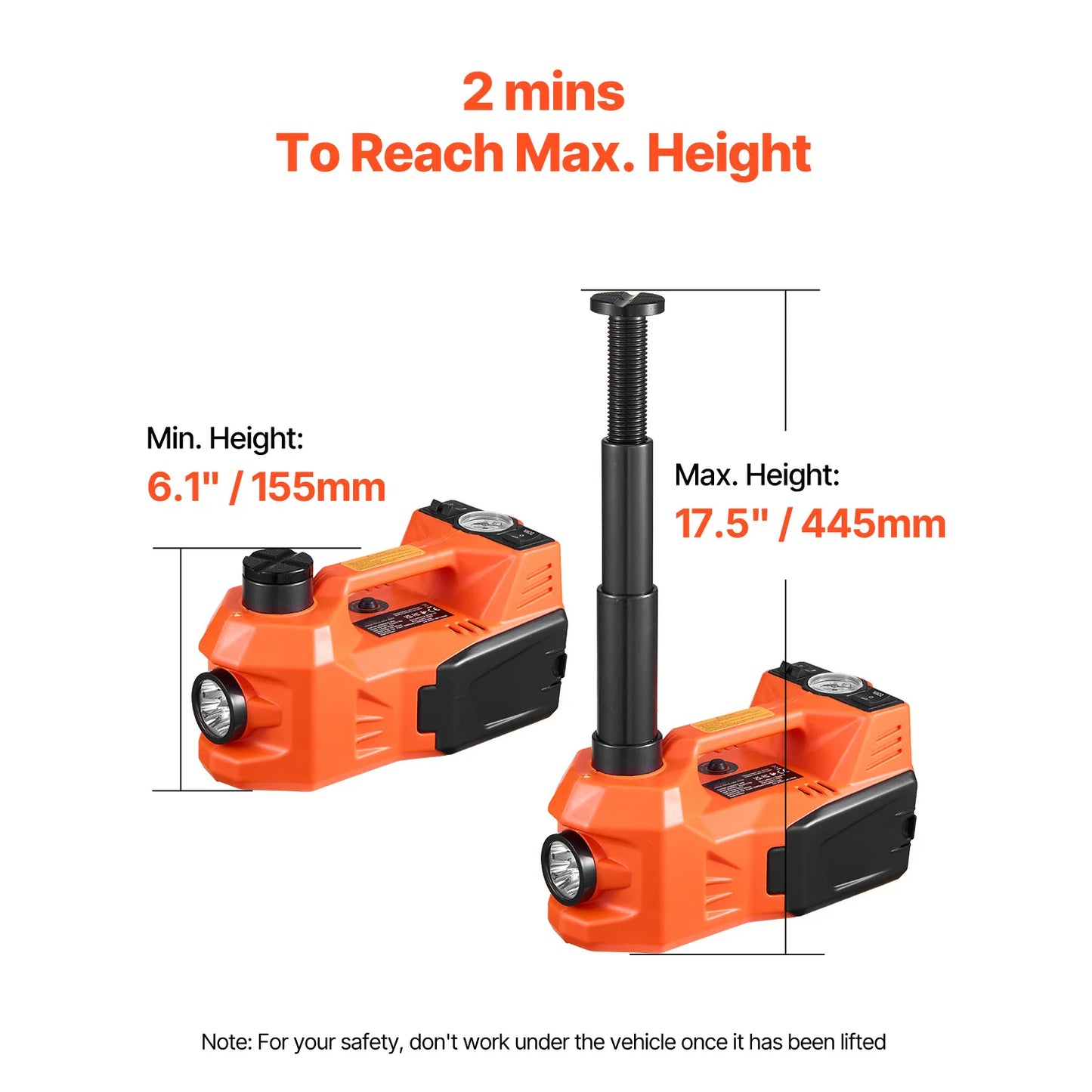 SucceBuy Electric Car Jack 5T Built In Inflator Led Light