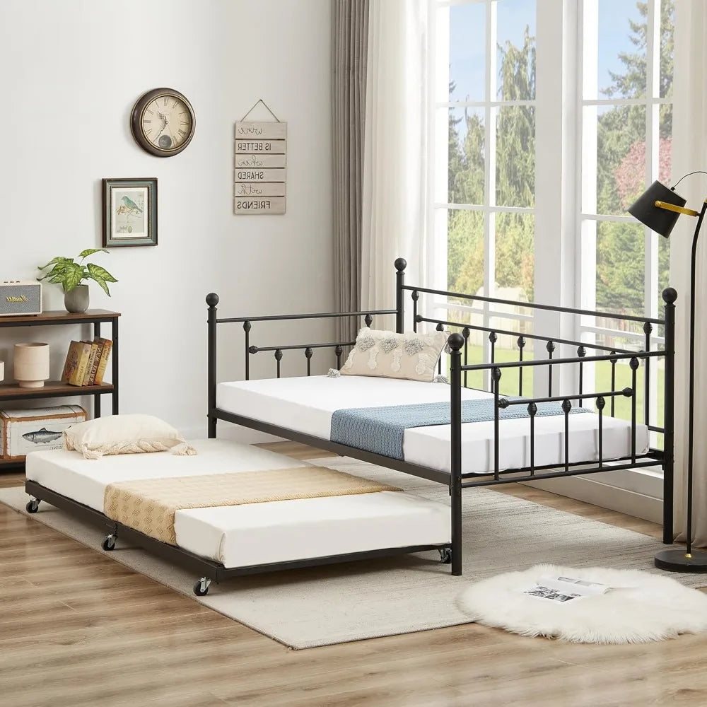 XMSJ VECELO Twin Size Daybed Frame With Headboard