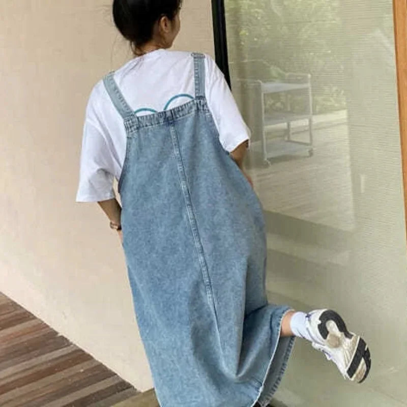 Trendy Denim Overall Dress for Women Casual Summer Style