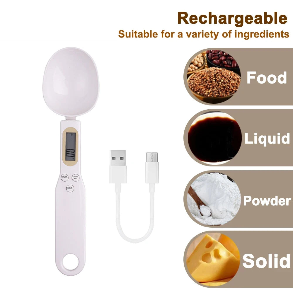 USB Rechargeable Digital Kitchen Scale with LCD Display