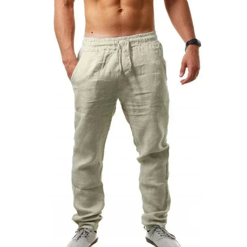 Men's Hip-Hop Wide Leg Pants with Drawstring for Summer Style