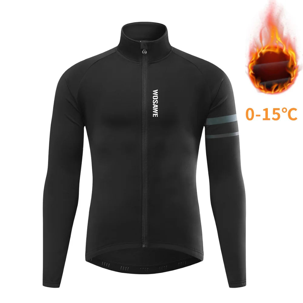 WOSAWE Windproof Winter Thermal Fleece Cycling Jacket For Men Women