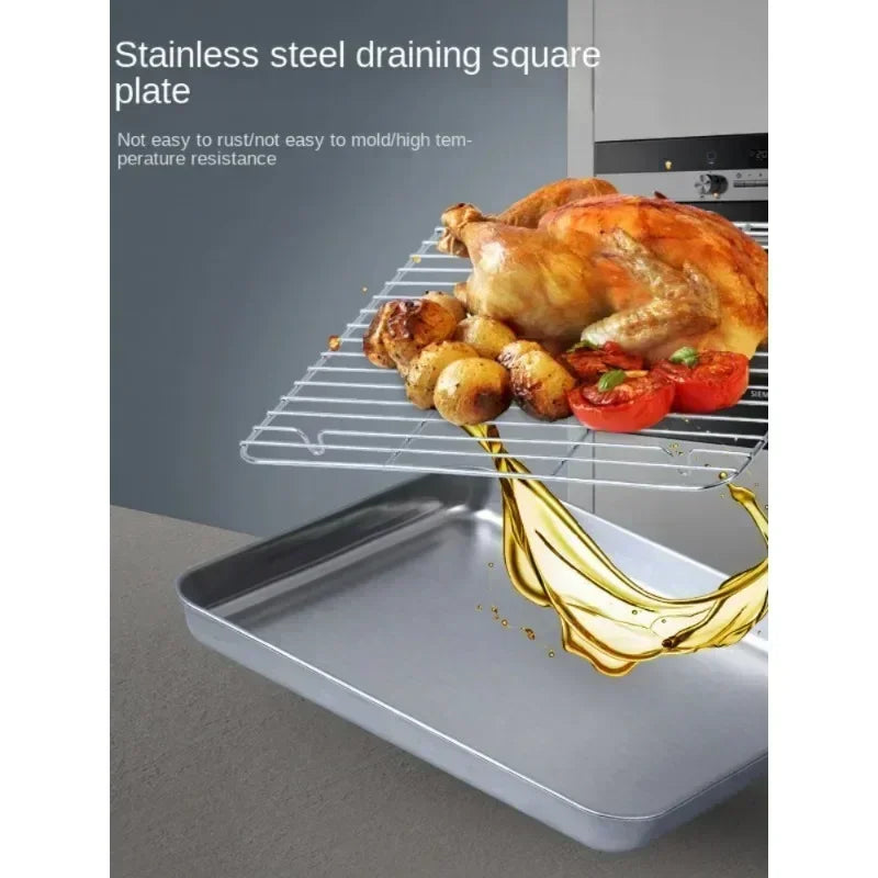Stainless Steel Baking Pan with Wire Rack for Versatile Cooking