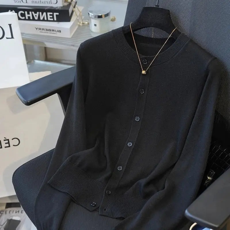 Women Thin Cardigan Sweater Lightweight Knit Outerwear Jacket