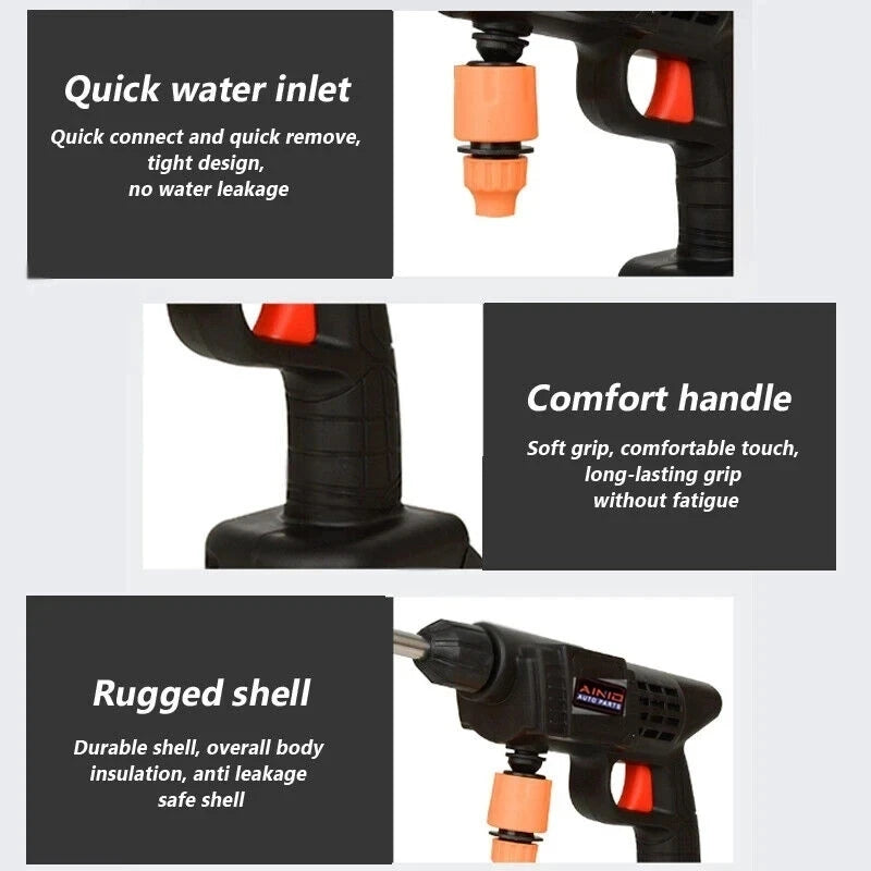 Wireless High Pressure Car Wash Water Gun for Efficient Cleaning