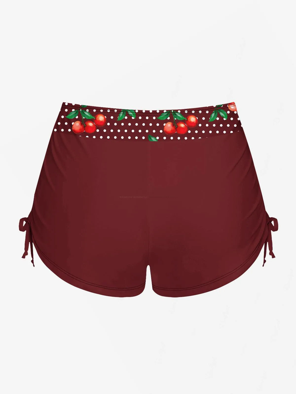 Retro Cherry Dots Print Halter Tankini Swimsuit for Women