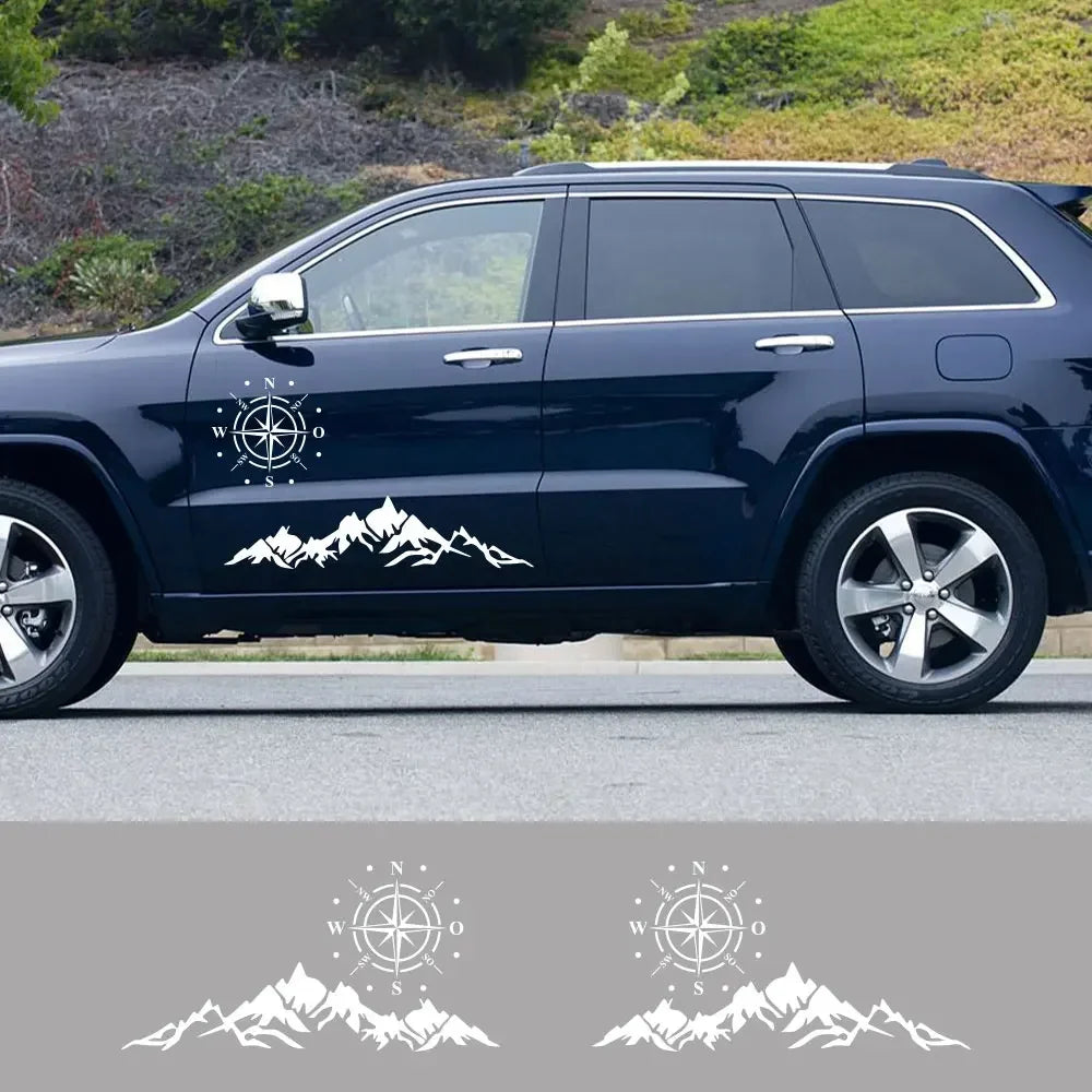 Car Sticker Graphics Mountain Compass Kit Decal for Jeep Rubicon Renegade Wrangler Kia Ford Vinyl Cover Auto Accessories