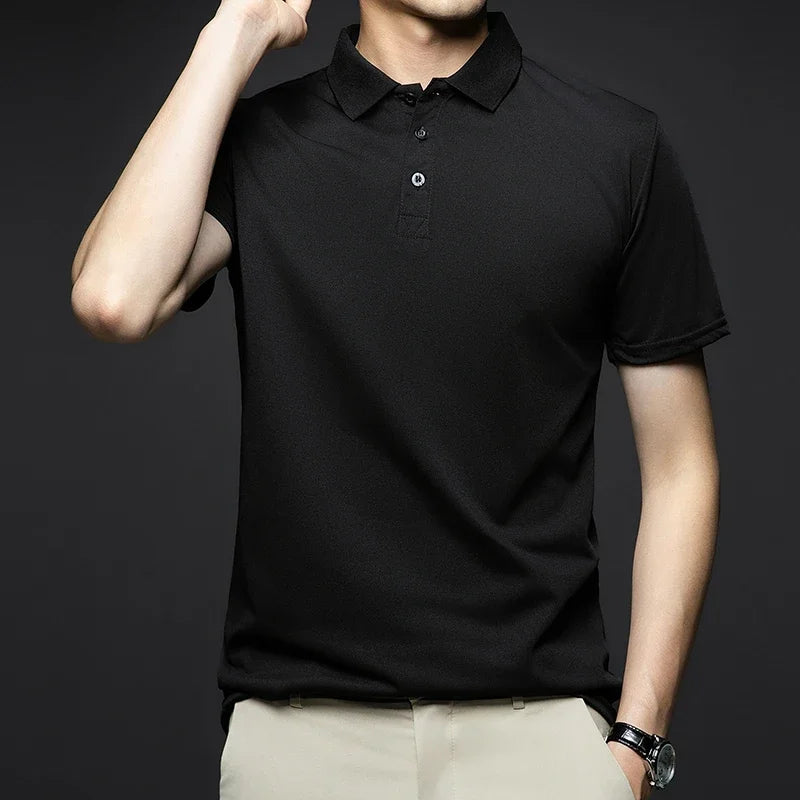 Men's Breathable Short Sleeved Polo Shirt for Summer Style