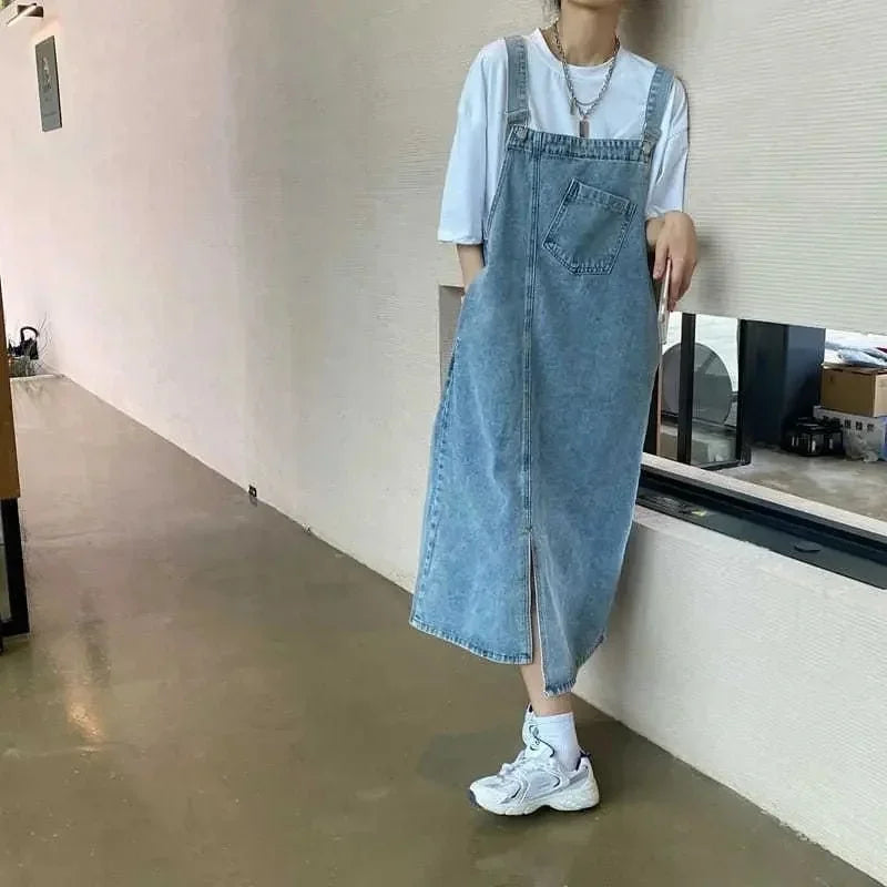 Trendy Denim Overall Dress for Women Casual Summer Style