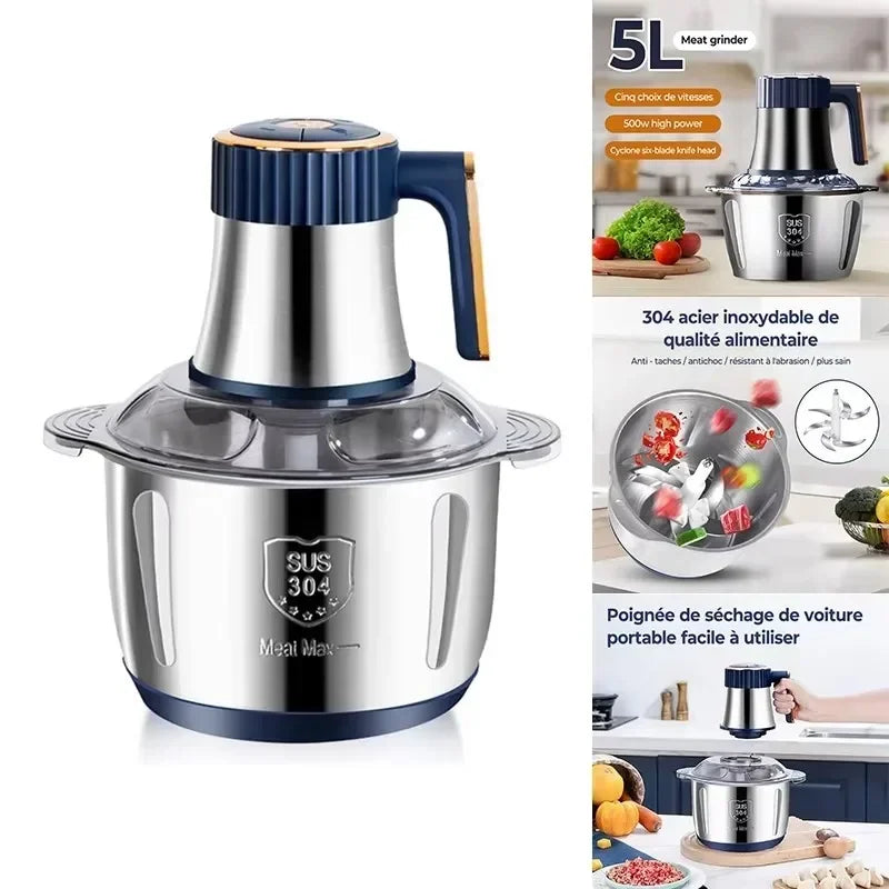 Stainless Steel Electric Meat Grinder And Vegetable Slicer Processor