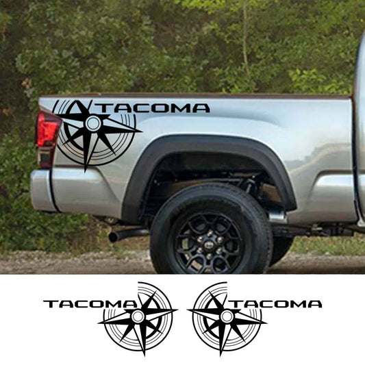 Pickup Trunk Bed Side Stickers For Toyota Tacoma TRD Truck Graphics Compass Decor Vinyl Film Cover Auto Tuning Accessories