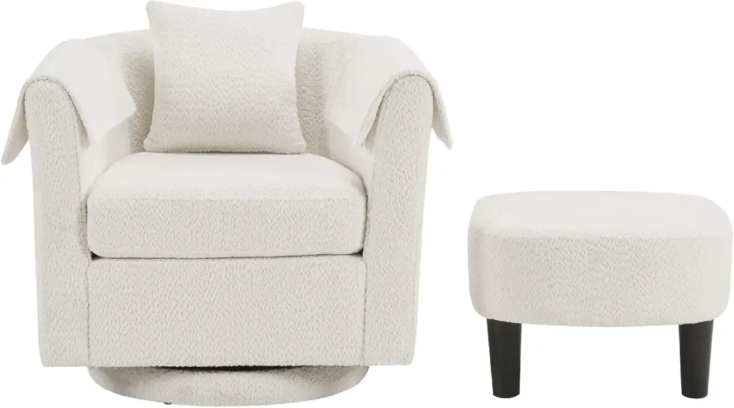 Swivel Accent Chair and Ottoman Set for Modern Living Spaces