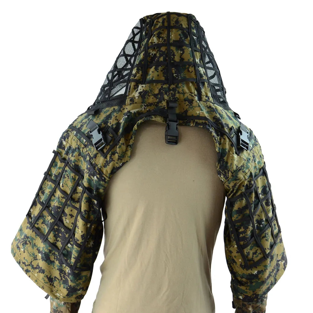 ROCOTACTICAL Ghillie Suit Viper Hood With 3D Leafy Stripes