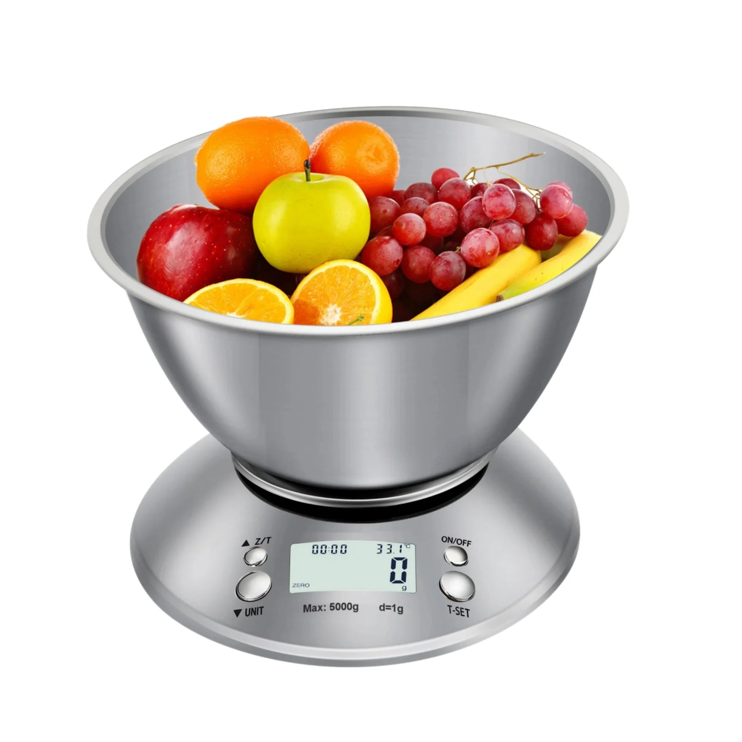 Stainless Steel Digital Kitchen Scale with LCD Display