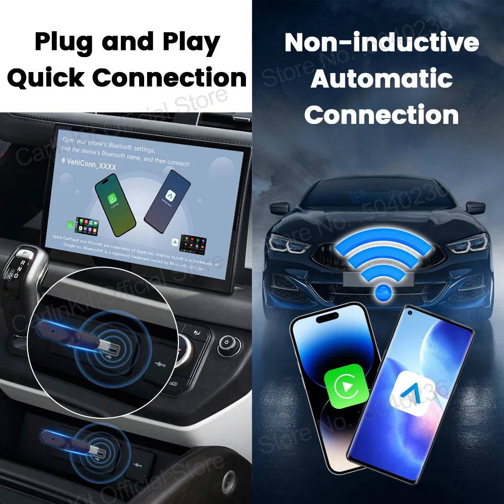 Carlinkit Mini Ultra 5.0 Wireless Android Auto CarPlay USB Dongle