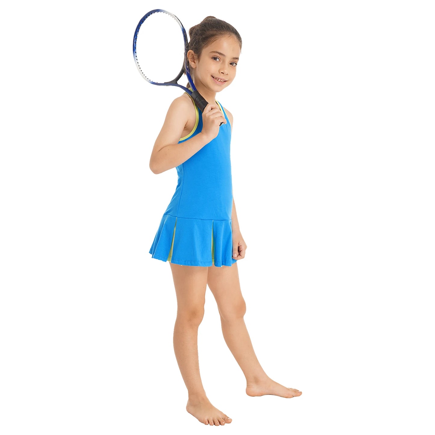 FEESHOW Girls Sleeveless Tennis Sport Dress And Short Set