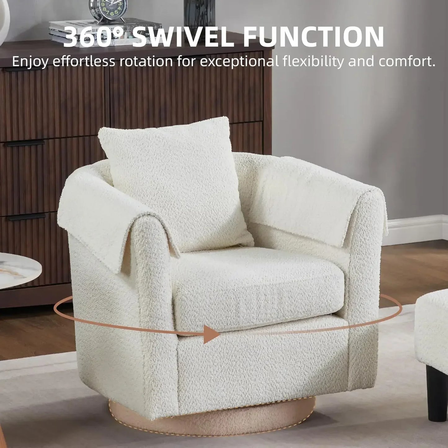 Swivel Accent Chair and Ottoman Set for Modern Living Spaces