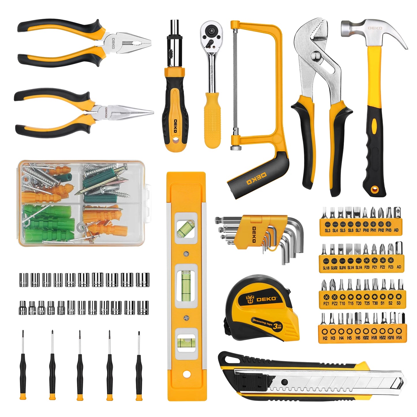 DEKODIY 228 Piece Socket Wrench Auto Repair Tool Set Kit