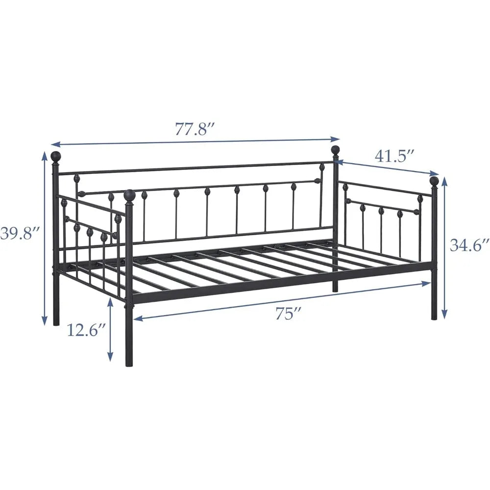 XMSJ VECELO Twin Size Daybed Frame With Headboard