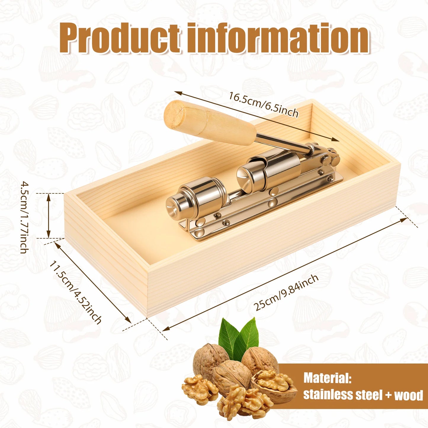 Adjustable Pecan Nut Cracker Tool for Easy Nut Opening