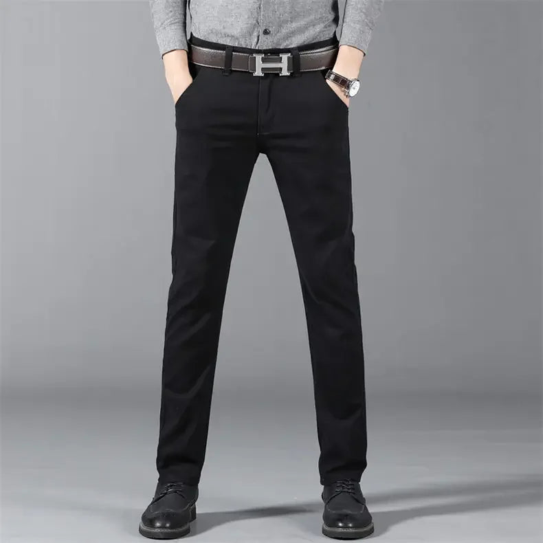 Men's Cotton Elastic Slim Jeans by NoEnName