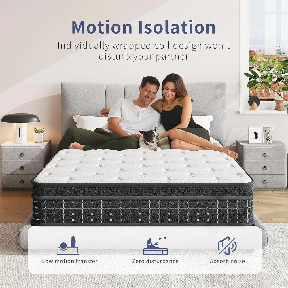 ANGDUO Hybrid Mattress With Pocketed Coils CertiPUR US