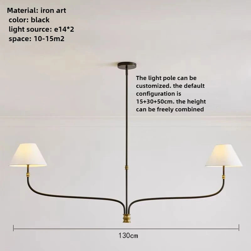 Collins Round Chandelier Fabric Branch Lamp Minimalist French Decorative Pendant Light for Hall Bedroom Study Rustic Hanging Light