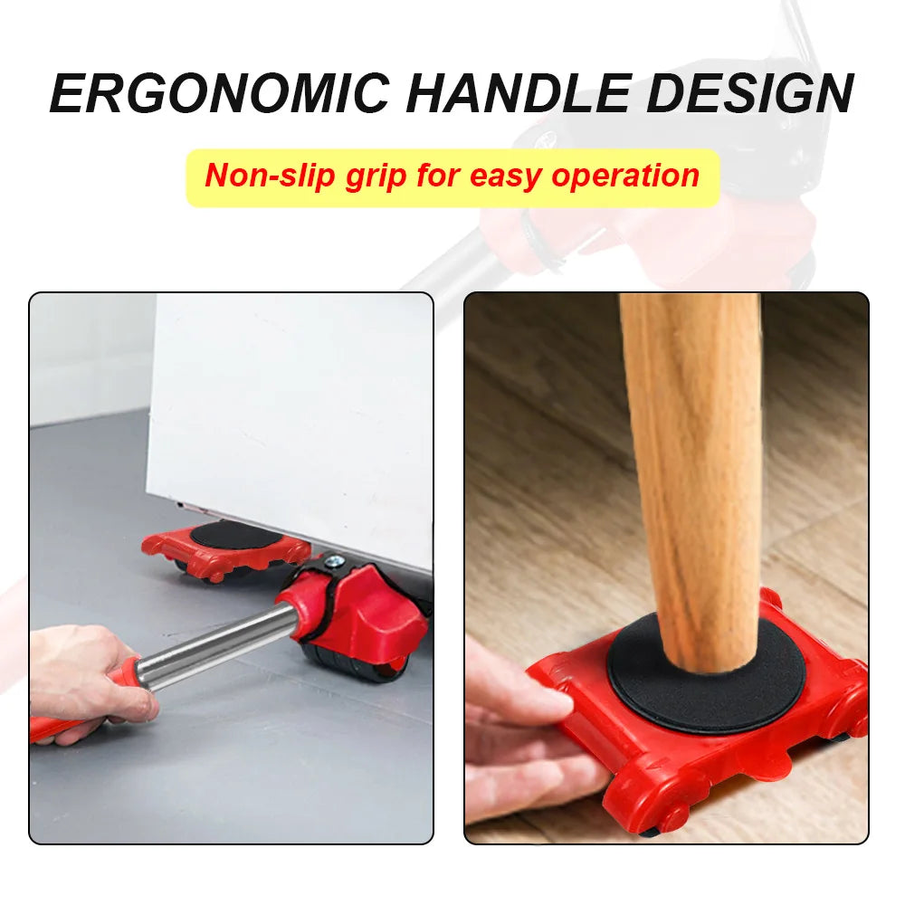 Choice Five Piece Furniture Mover Tool Set With Four Wheels