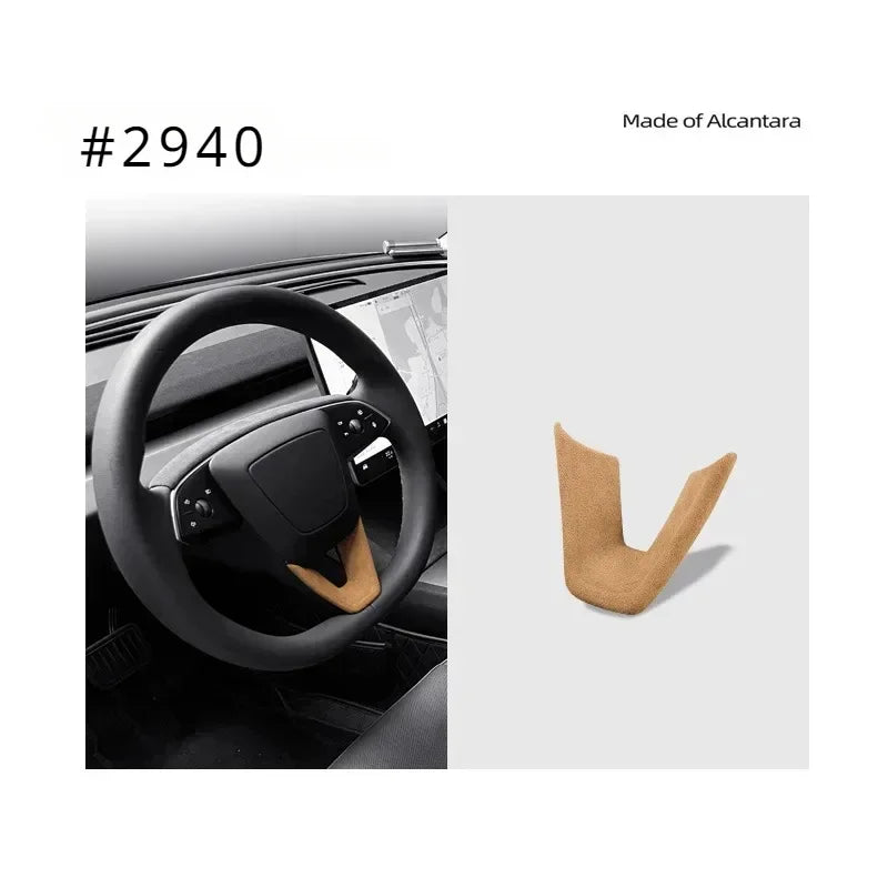 Alcantara Suede Steering Wheel Cover For Tesla Model 3