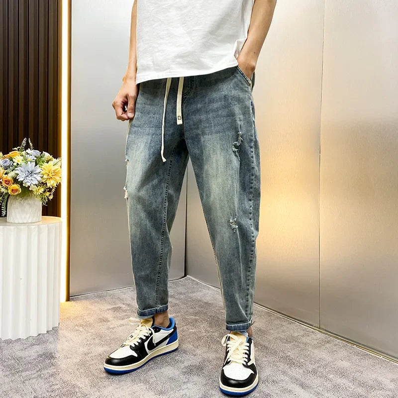 Vintage Loose-Fit Harem Jeans for Casual Summer Style
