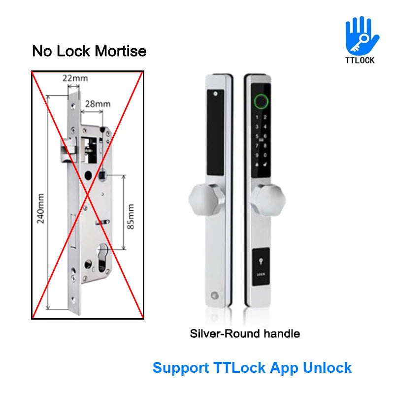 ZhdCookey Electronic Door Lock APP Remote Unlock Waterproof Fingerprint IC Card Password Aluminum Alloy Sliding Door Smart Lock