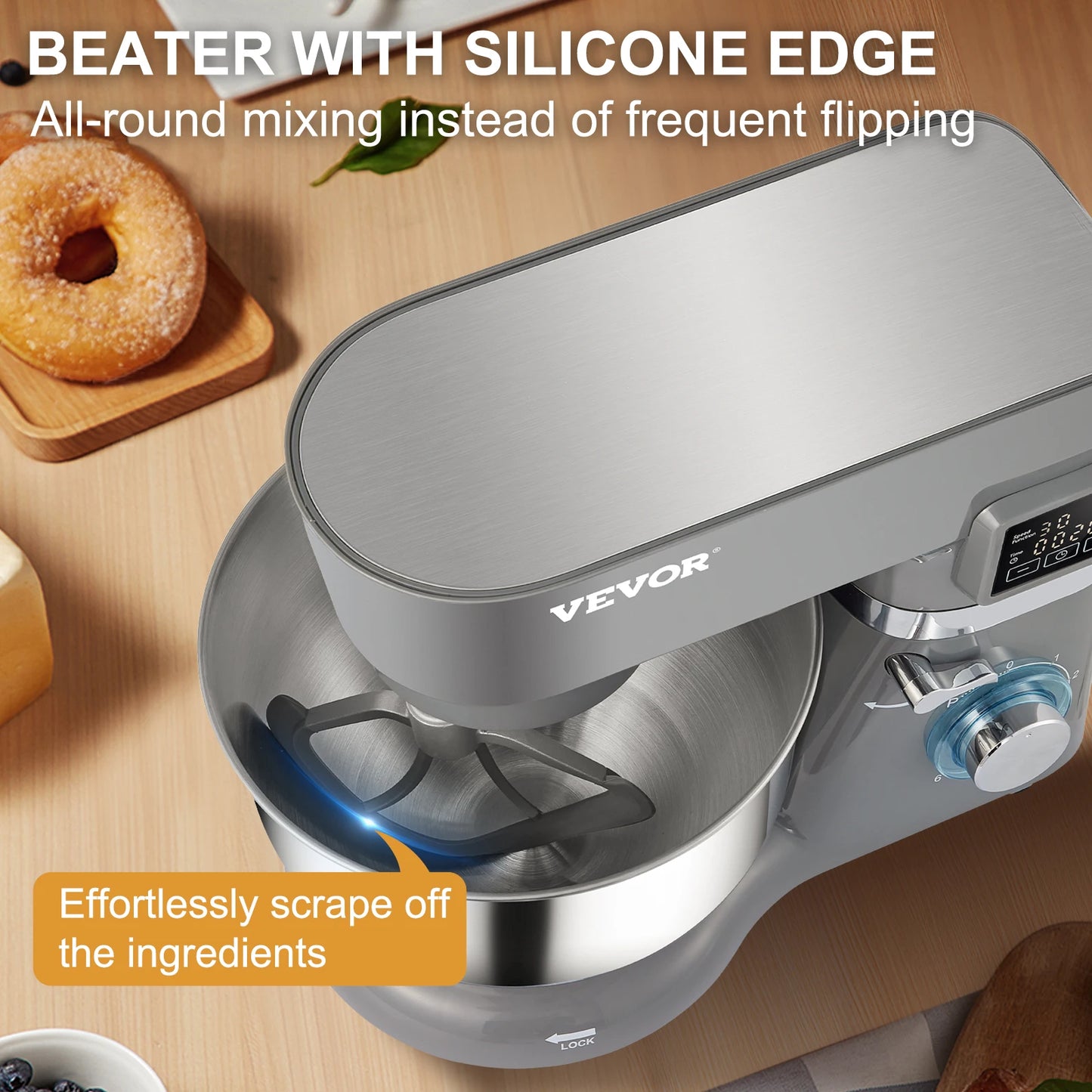 VEVOR 5.5 7L Electric Stand Mixer With 6 Speeds And LCD Screen