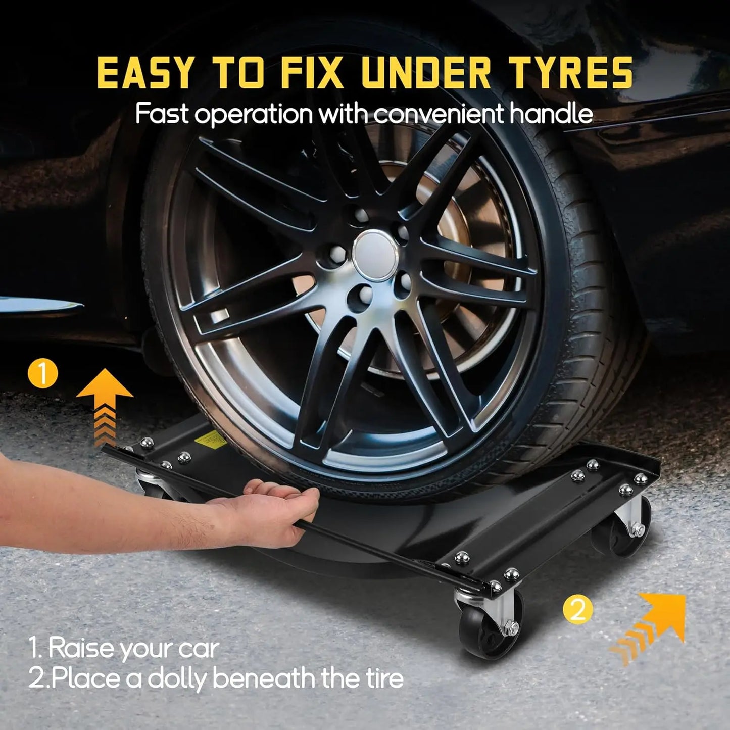 Studyset 10000 Lb Car Dolly Set Heavy Duty Wheel Pack