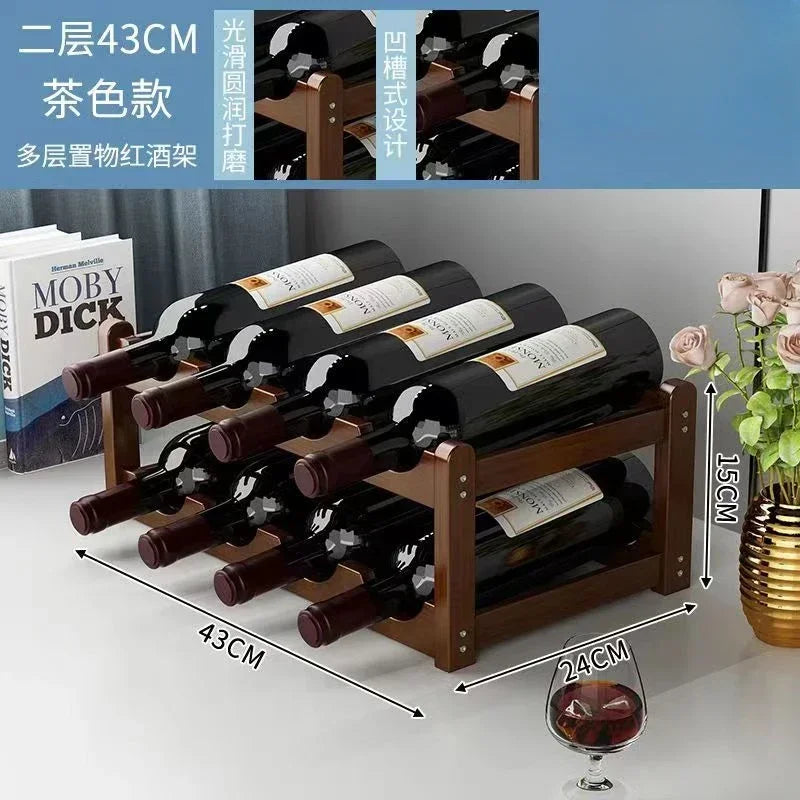 Wooden Wine Rack Display Grid Storage Shelf For Tabletop