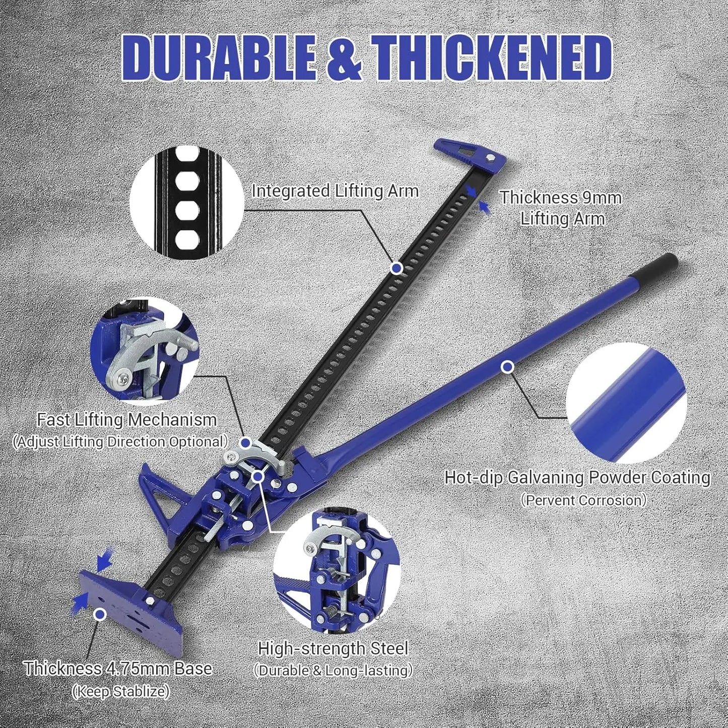 TWISTER.CK 6600Lb Farm Jack High Lift Ratcheting Utility Off Road