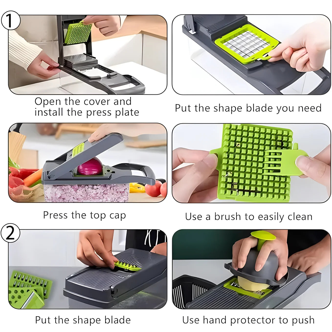 LWLYBH 16 In 1 Kitchen Vegetable Cutter Shredder Grater