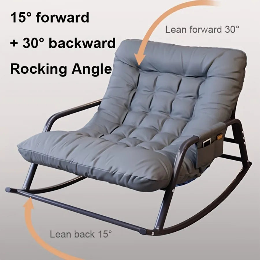 Comfortable Oversized Rattan Rocking Chair For Outdoor Relaxation