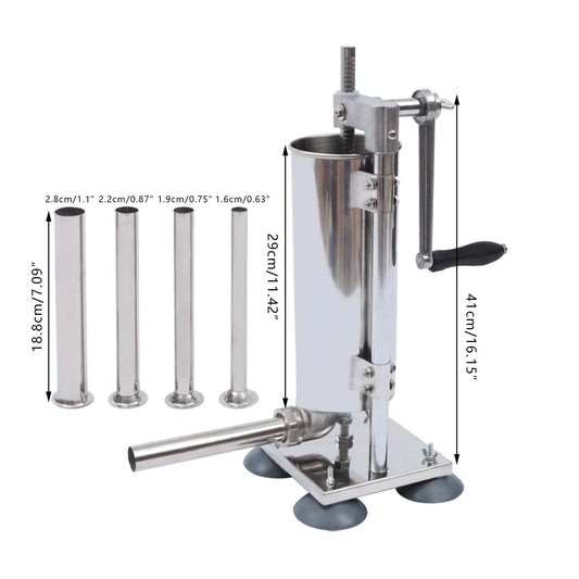 Vertical Manual Sausage Stuffer Stainless Steel Meat Maker Tool