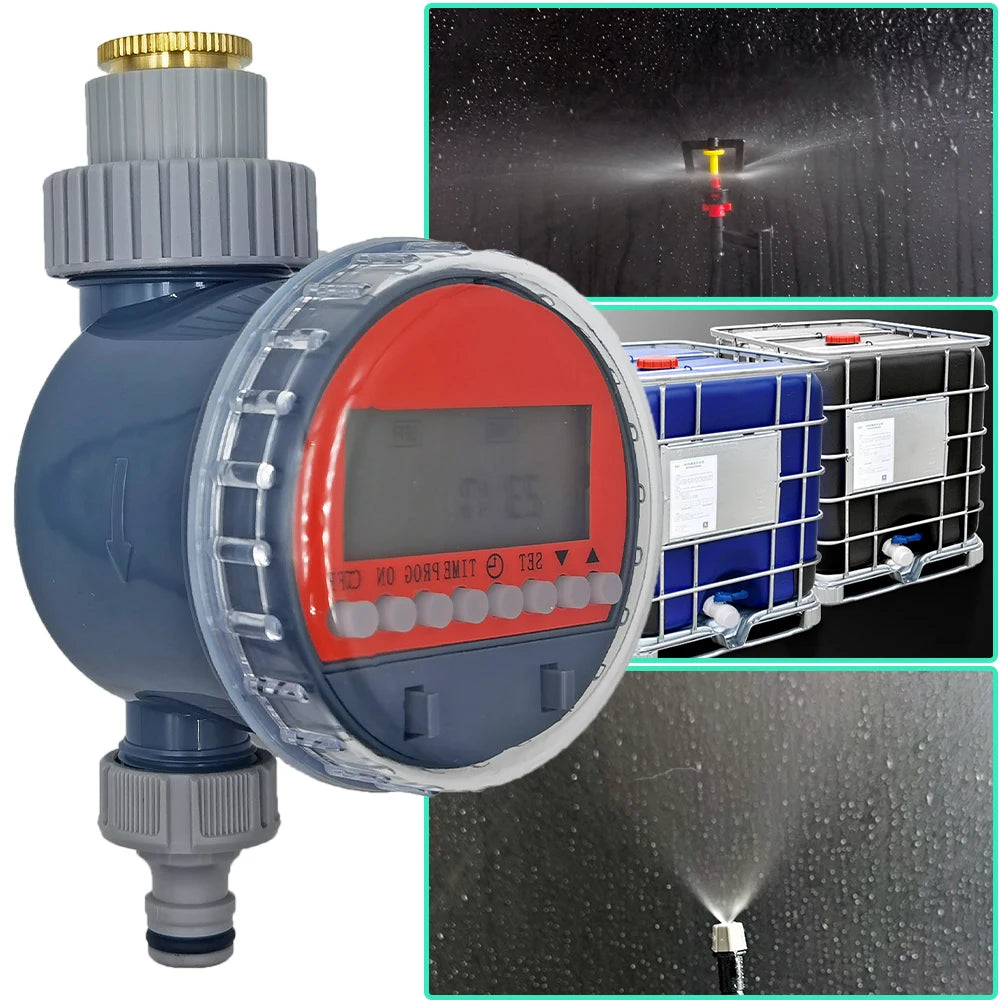 Oasis Ball Valve Irrigation Timer Automatic LCD Watering Electronic Water Tank Controller for Home Garden Greenhouse