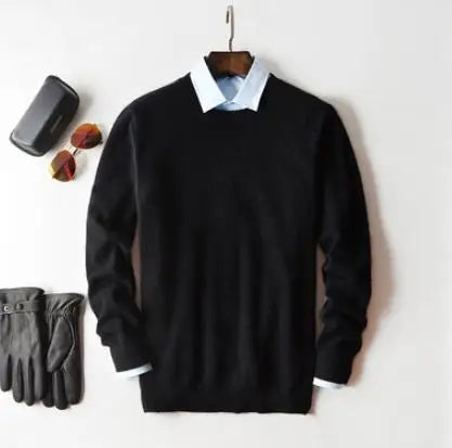 Mens V Neck Pullover Sweater Knit Cotton Wool Blend