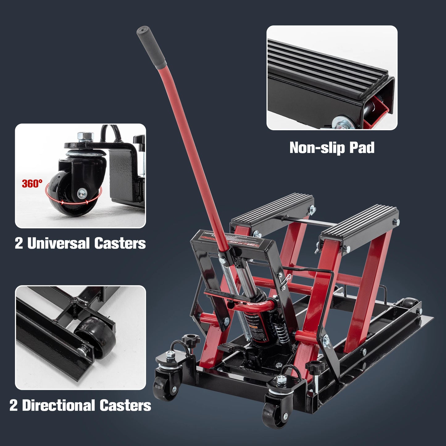 LZBEITEM Hydraulic Lift Jack 1500 LBS Motorcycle ATV Scissor Lift Table 4.5 to 15 Inches