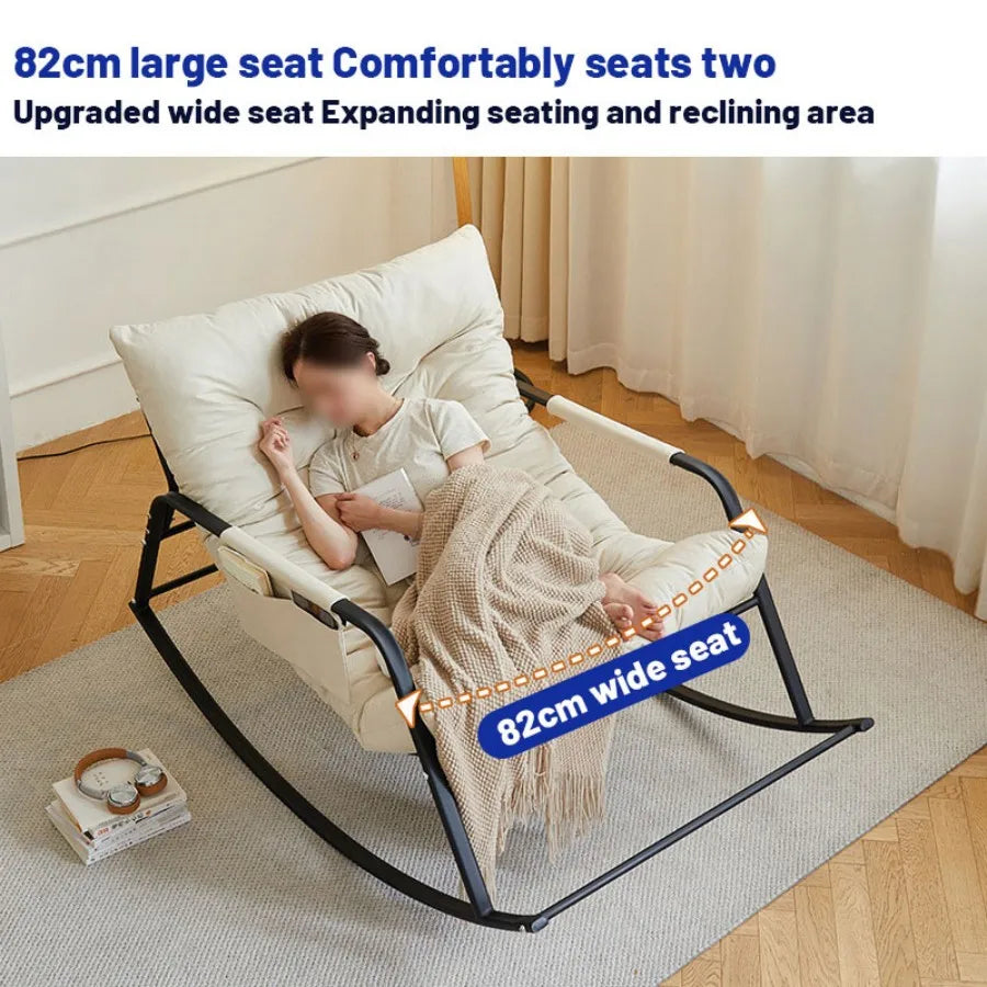 Comfortable Oversized Rattan Rocking Chair For Outdoor Relaxation