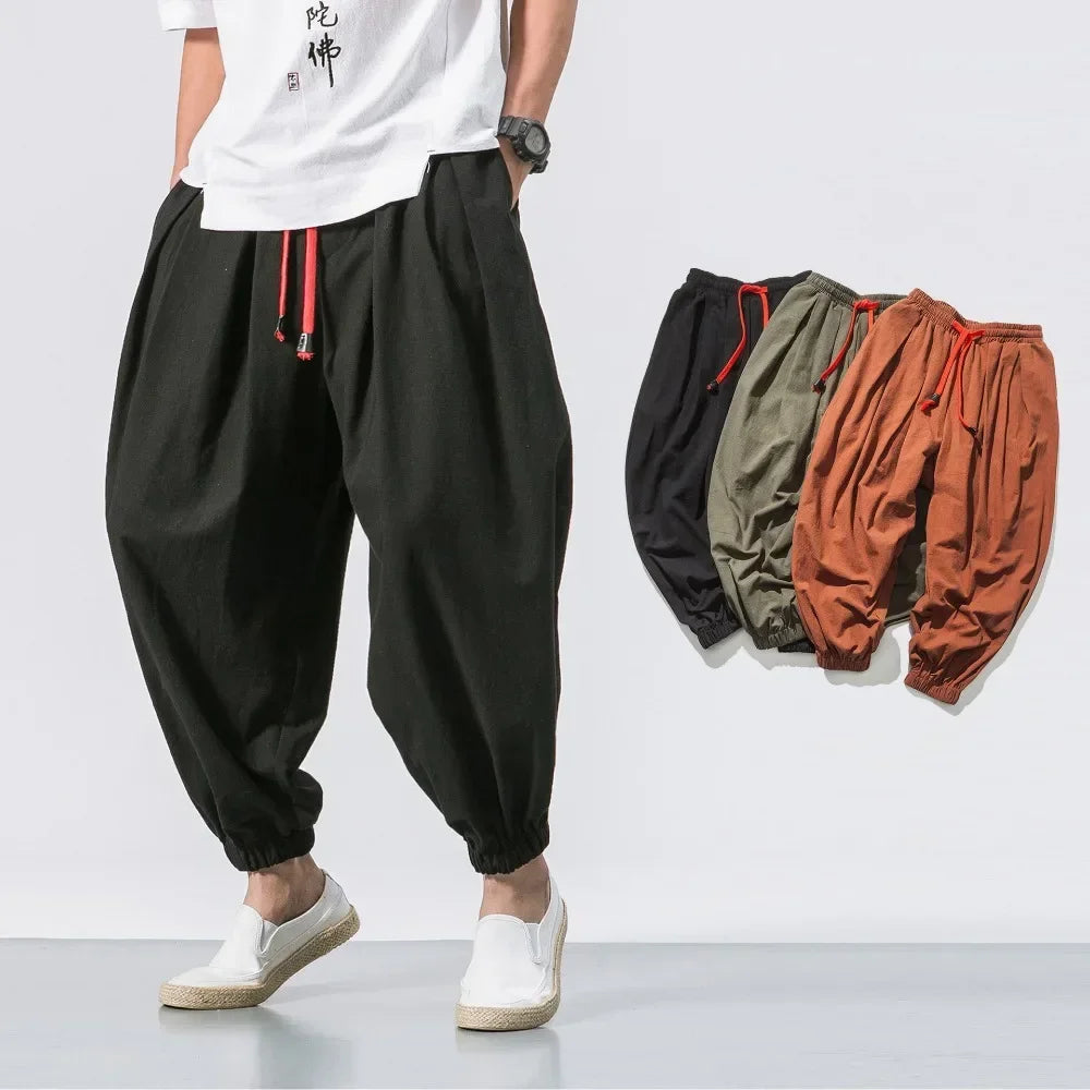 Trendy Men Harem Pants Casual Loose Jogger Sweatpants