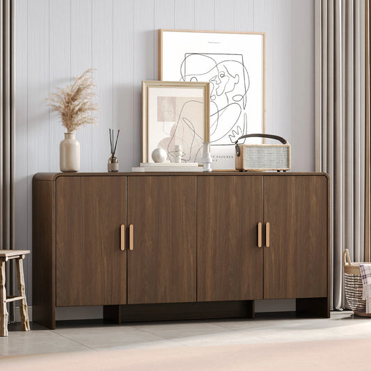 ONBRILL Farmhouse Sideboard Buffet Cabinet 4 Doors