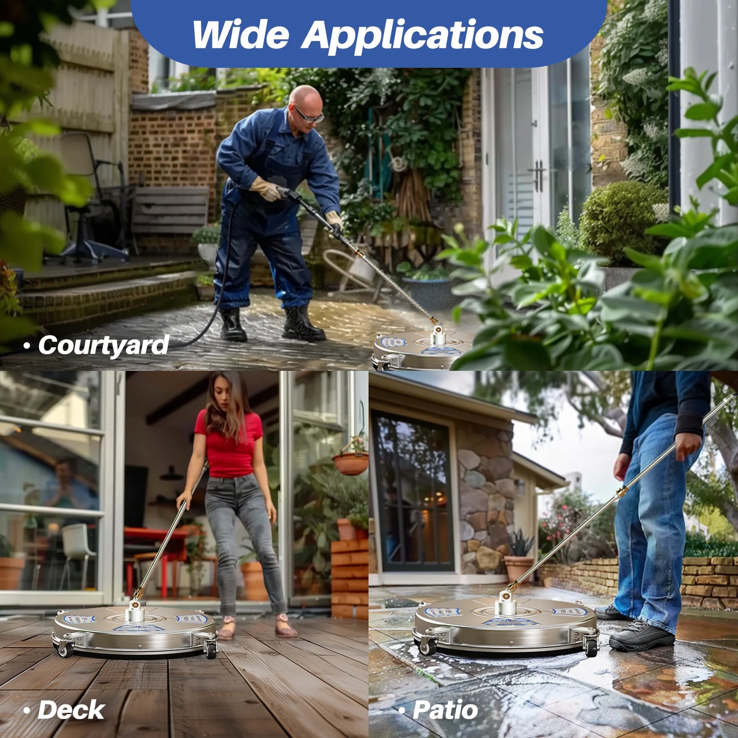 Roomark 4000 PSI Pressure Washer Surface Cleaner For Driveways Patios